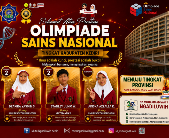 🏆 Tiga Siswa SD MUTU Ngadiluwih Siap Harumkan Nama Kediri di OSN Tingkat Provinsi!